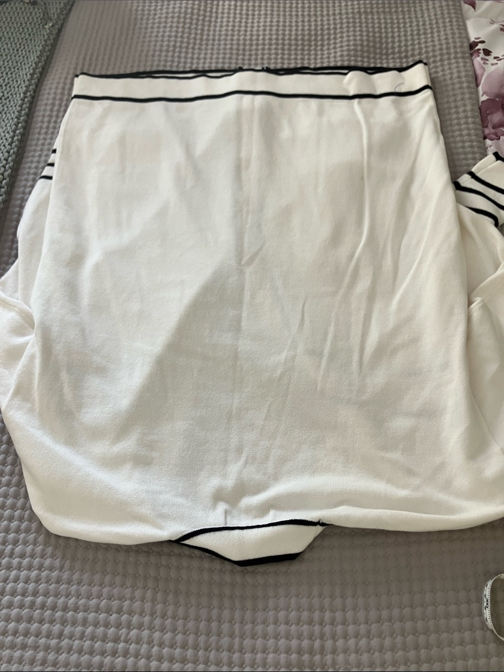 Karl Lagerfeld White and Black Logo Cardigan Sweater - Picture 8 of 10